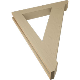 Ekena Millwork - BKTUR035X28X36TRA06RCPR - Timberthane Faux Wood Traditional Style Bracket, Slat Ends, 3 1/2"W x 28"D x 36"H, Primed Tan