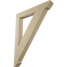 Ekena Millwork - BKTUR035X28X36TRA06RCPR - Timberthane Faux Wood Traditional Style Bracket, Slat Ends, 3 1/2"W x 28"D x 36"H, Primed Tan