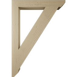 Ekena Millwork - BKTUR035X28X40TRA06RCPR - Timberthane Faux Wood Traditional Style Bracket, Slat Ends, 3 1/2"W x 28"D x 40"H, Primed Tan