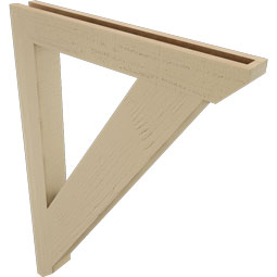 Ekena Millwork - BKTUR035X28X40TRA06RCPR - Timberthane Faux Wood Traditional Style Bracket, Slat Ends, 3 1/2"W x 28"D x 40"H, Primed Tan