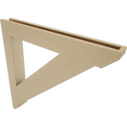 Ekena Millwork - BKTUR035X30X30TRA06RCPR - Timberthane Faux Wood Traditional Style Bracket, Slat Ends, 3 1/2"W x 30"D x 30"H, Primed Tan