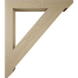 Ekena Millwork - BKTUR035X30X34TRA06RCPR - Timberthane Faux Wood Traditional Style Bracket, Slat Ends, 3 1/2"W x 30"D x 34"H, Primed Tan