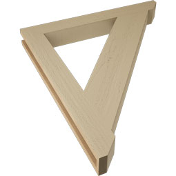 Ekena Millwork - BKTUR035X30X34TRA06RCPR - Timberthane Faux Wood Traditional Style Bracket, Slat Ends, 3 1/2"W x 30"D x 34"H, Primed Tan