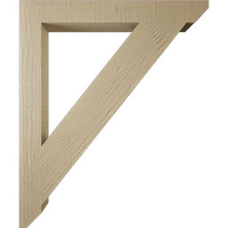 Ekena Millwork - BKTUR035X30X36TRA06RCPR - Timberthane Faux Wood Traditional Style Bracket, Slat Ends, 3 1/2"W x 30"D x 36"H, Primed Tan