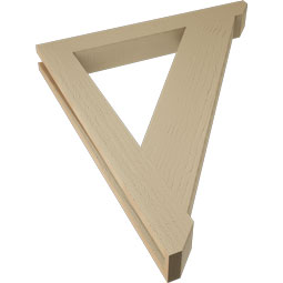 Ekena Millwork - BKTUR035X30X36TRA06RCPR - Timberthane Faux Wood Traditional Style Bracket, Slat Ends, 3 1/2"W x 30"D x 36"H, Primed Tan