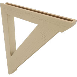 Ekena Millwork - BKTUR035X30X38TRA06RCPR - Timberthane Faux Wood Traditional Style Bracket, Slat Ends, 3 1/2"W x 30"D x 38"H, Primed Tan