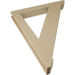 Ekena Millwork - BKTUR035X30X38TRA06RCPR - Timberthane Faux Wood Traditional Style Bracket, Slat Ends, 3 1/2"W x 30"D x 38"H, Primed Tan