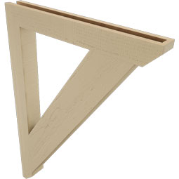 Ekena Millwork - BKTUR035X30X42TRA06RCPR - Timberthane Faux Wood Traditional Style Bracket, Slat Ends, 3 1/2"W x 30"D x 42"H, Primed Tan