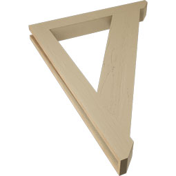 Ekena Millwork - BKTUR035X30X42TRA06RCPR - Timberthane Faux Wood Traditional Style Bracket, Slat Ends, 3 1/2"W x 30"D x 42"H, Primed Tan