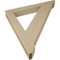 Ekena Millwork - BKTUR035X32X32TRA06RCPR - Timberthane Faux Wood Traditional Style Bracket, Slat Ends, 3 1/2"W x 32"D x 32"H, Primed Tan