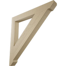 Ekena Millwork - BKTUR035X32X32TRA06RCPR - Timberthane Faux Wood Traditional Style Bracket, Slat Ends, 3 1/2"W x 32"D x 32"H, Primed Tan