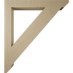 Ekena Millwork - BKTUR035X32X36TRA06RCPR - Timberthane Faux Wood Traditional Style Bracket, Slat Ends, 3 1/2"W x 32"D x 36"H, Primed Tan