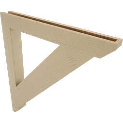 Ekena Millwork - BKTUR035X32X36TRA06RCPR - Timberthane Faux Wood Traditional Style Bracket, Slat Ends, 3 1/2"W x 32"D x 36"H, Primed Tan