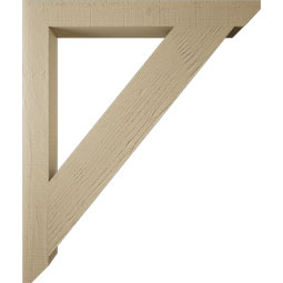 Ekena Millwork - BKTUR035X32X38TRA06RCPR - Timberthane Faux Wood Traditional Style Bracket, Slat Ends, 3 1/2"W x 32"D x 38"H, Primed Tan