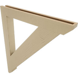 Ekena Millwork - BKTUR035X32X38TRA06RCPR - Timberthane Faux Wood Traditional Style Bracket, Slat Ends, 3 1/2"W x 32"D x 38"H, Primed Tan