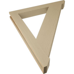 Ekena Millwork - BKTUR035X32X38TRA06RCPR - Timberthane Faux Wood Traditional Style Bracket, Slat Ends, 3 1/2"W x 32"D x 38"H, Primed Tan
