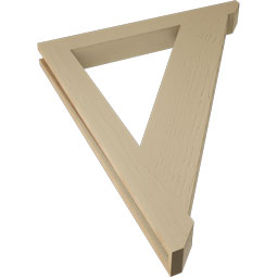 Ekena Millwork - BKTUR035X32X40TRA06RCPR - Timberthane Faux Wood Traditional Style Bracket, Slat Ends, 3 1/2"W x 32"D x 40"H, Primed Tan