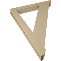 Ekena Millwork - BKTUR035X32X44TRA06RCPR - Timberthane Faux Wood Traditional Style Bracket, Slat Ends, 3 1/2"W x 32"D x 44"H, Primed Tan
