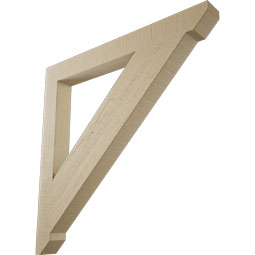 Ekena Millwork - BKTUR035X34X34TRA06RCPR - Timberthane Faux Wood Traditional Style Bracket, Slat Ends, 3 1/2"W x 34"D x 34"H, Primed Tan
