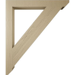 Ekena Millwork - BKTUR035X34X40TRA06RCPR - Timberthane Faux Wood Traditional Style Bracket, Slat Ends, 3 1/2"W x 34"D x 40"H, Primed Tan