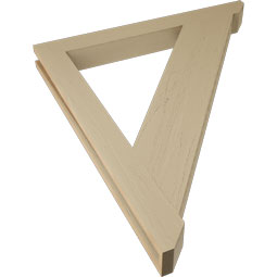 Ekena Millwork - BKTUR035X34X40TRA06RCPR - Timberthane Faux Wood Traditional Style Bracket, Slat Ends, 3 1/2"W x 34"D x 40"H, Primed Tan