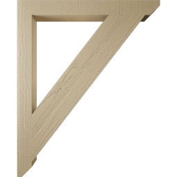 Ekena Millwork - BKTUR035X34X42TRA06RCPR - Timberthane Faux Wood Traditional Style Bracket, Slat Ends, 3 1/2"W x 34"D x 42"H, Primed Tan