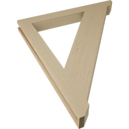 Ekena Millwork - BKTUR035X34X42TRA06RCPR - Timberthane Faux Wood Traditional Style Bracket, Slat Ends, 3 1/2"W x 34"D x 42"H, Primed Tan