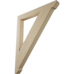 Ekena Millwork - BKTUR035X34X42TRA06RCPR - Timberthane Faux Wood Traditional Style Bracket, Slat Ends, 3 1/2"W x 34"D x 42"H, Primed Tan