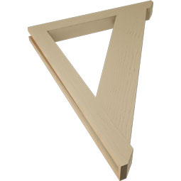 Ekena Millwork - BKTUR035X34X46TRA06RCPR - Timberthane Faux Wood Traditional Style Bracket, Slat Ends, 3 1/2"W x 34"D x 46"H, Primed Tan