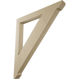 Ekena Millwork - BKTUR035X36X40TRA06RCPR - Timberthane Faux Wood Traditional Style Bracket, Slat Ends, 3 1/2"W x 36"D x 40"H, Primed Tan