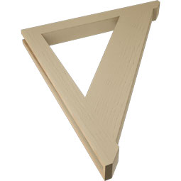 Ekena Millwork - BKTUR035X36X42TRA06RCPR - Timberthane Faux Wood Traditional Style Bracket, Slat Ends, 3 1/2"W x 36"D x 42"H, Primed Tan