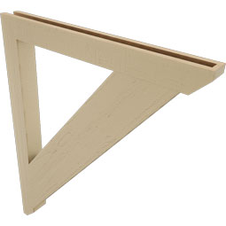 Ekena Millwork - BKTUR035X36X44TRA06RCPR - Timberthane Faux Wood Traditional Style Bracket, Slat Ends, 3 1/2"W x 36"D x 44"H, Primed Tan