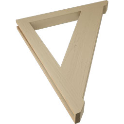 Ekena Millwork - BKTUR035X36X44TRA06RCPR - Timberthane Faux Wood Traditional Style Bracket, Slat Ends, 3 1/2"W x 36"D x 44"H, Primed Tan