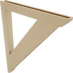 Ekena Millwork - BKTUR035X36X48TRA06RCPR - Timberthane Faux Wood Traditional Style Bracket, Slat Ends, 3 1/2"W x 36"D x 48"H, Primed Tan