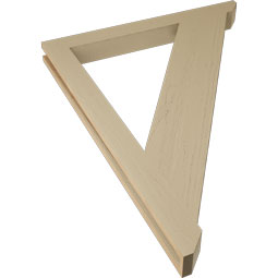 Ekena Millwork - BKTUR035X36X48TRA06RCPR - Timberthane Faux Wood Traditional Style Bracket, Slat Ends, 3 1/2"W x 36"D x 48"H, Primed Tan