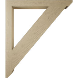 Ekena Millwork - BKTUR035X38X44TRA06RCPR - Timberthane Faux Wood Traditional Style Bracket, Slat Ends, 3 1/2"W x 38"D x 44"H, Primed Tan
