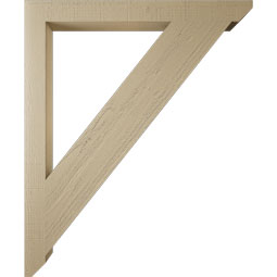 Ekena Millwork - BKTUR035X38X46TRA06RCPR - Timberthane Faux Wood Traditional Style Bracket, Slat Ends, 3 1/2"W x 38"D x 46"H, Primed Tan