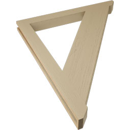 Ekena Millwork - BKTUR035X38X46TRA06RCPR - Timberthane Faux Wood Traditional Style Bracket, Slat Ends, 3 1/2"W x 38"D x 46"H, Primed Tan
