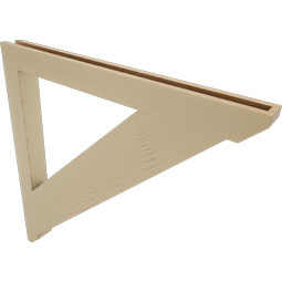 Ekena Millwork - BKTUR035X40X40TRA06RCPR - Timberthane Faux Wood Traditional Style Bracket, Slat Ends, 3 1/2"W x 40"D x 40"H, Primed Tan
