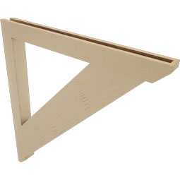 Ekena Millwork - BKTUR035X40X44TRA06RCPR - Timberthane Faux Wood Traditional Style Bracket, Slat Ends, 3 1/2"W x 40"D x 44"H, Primed Tan