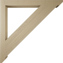 Ekena Millwork - BKTUR035X42X42TRA06RCPR - Timberthane Faux Wood Traditional Style Bracket, Slat Ends, 3 1/2"W x 42"D x 42"H, Primed Tan