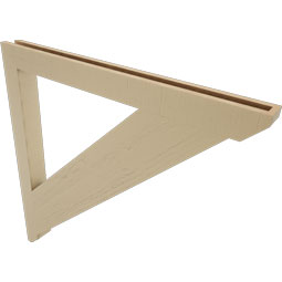 Ekena Millwork - BKTUR035X42X42TRA06RCPR - Timberthane Faux Wood Traditional Style Bracket, Slat Ends, 3 1/2"W x 42"D x 42"H, Primed Tan