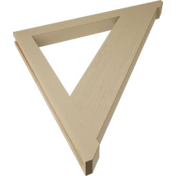Ekena Millwork - BKTUR035X42X42TRA06RCPR - Timberthane Faux Wood Traditional Style Bracket, Slat Ends, 3 1/2"W x 42"D x 42"H, Primed Tan