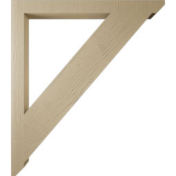 Ekena Millwork - BKTUR035X42X48TRA06RCPR - Timberthane Faux Wood Traditional Style Bracket, Slat Ends, 3 1/2"W x 42"D x 48"H, Primed Tan