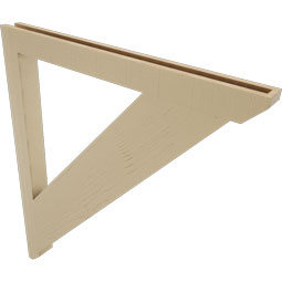 Ekena Millwork - BKTUR035X42X48TRA06RCPR - Timberthane Faux Wood Traditional Style Bracket, Slat Ends, 3 1/2"W x 42"D x 48"H, Primed Tan