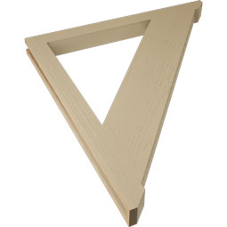 Ekena Millwork - BKTUR035X42X48TRA06RCPR - Timberthane Faux Wood Traditional Style Bracket, Slat Ends, 3 1/2"W x 42"D x 48"H, Primed Tan