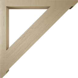 Ekena Millwork - BKTUR035X44X44TRA06RCPR - Timberthane Faux Wood Traditional Style Bracket, Slat Ends, 3 1/2"W x 44"D x 44"H, Primed Tan