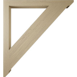 Ekena Millwork - BKTUR035X44X48TRA06RCPR - Timberthane Faux Wood Traditional Style Bracket, Slat Ends, 3 1/2"W x 44"D x 48"H, Primed Tan