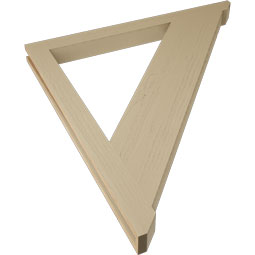 Ekena Millwork - BKTUR035X44X48TRA06RCPR - Timberthane Faux Wood Traditional Style Bracket, Slat Ends, 3 1/2"W x 44"D x 48"H, Primed Tan