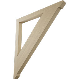Ekena Millwork - BKTUR035X44X48TRA06RCPR - Timberthane Faux Wood Traditional Style Bracket, Slat Ends, 3 1/2"W x 44"D x 48"H, Primed Tan